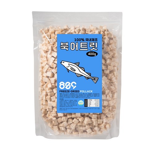 국내산 강아지 고양이 동결건조 대용량 소프트 트릿간식, 1개, 400g, 북어