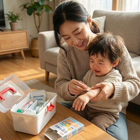 씨엔알비 눈에 잘 띄는 구급 약 통 정리함, 1개