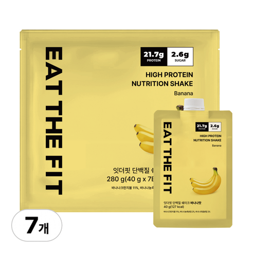 잇더핏 단백질 쉐이크 1주 플랜 바나나맛, 7개, 40g