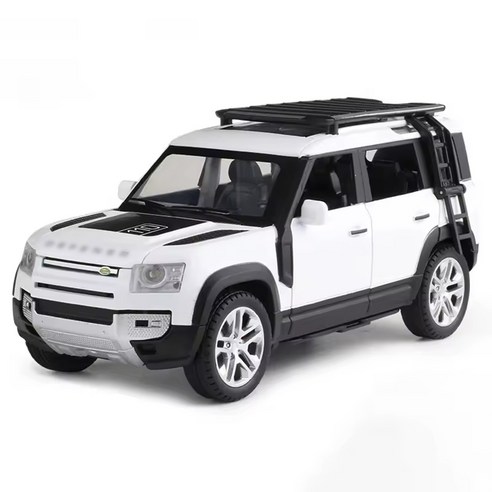 마이카 다이캐스트 금속 1:24 랜드로버 디펜더 모델 SUV 자동차 모형 피규어 장식, 01_화이트, 1개