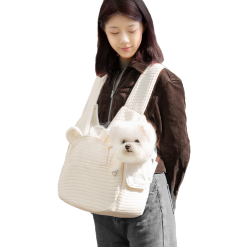 루베토 안정적인 X밴드 강아지 이동가방, 1개, 아이보리