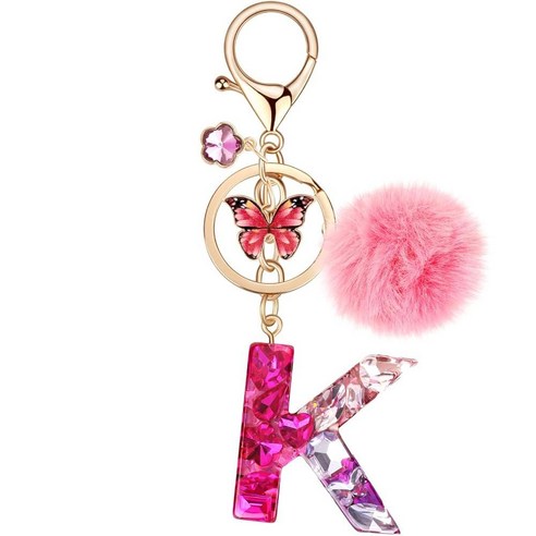 [ 1702435 ] MWOOT Women Name Initial Letter Keychain Door Car Bag Key ...