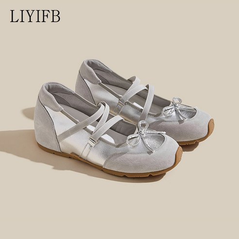 LIYIFB 소가죽 여성 키높이 메리제인 스니커즈 속굽 플랫슈즈 5cm