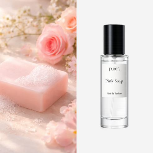 pure5 포근한 화이트 머스크 코튼 비누향 향수 PINK SOAP, 1개, 18ml