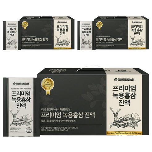 참앤들황토농원 프리미엄 녹용홍삼진액 30p, 1.8L, 3개