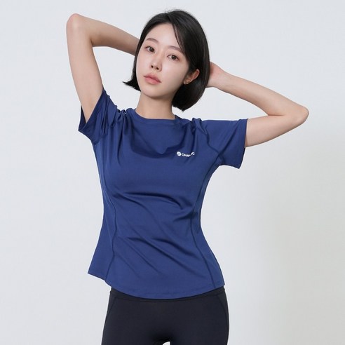 [콘치웨어] 여성용 액티브 쿨 엣지 숏 슬리브 필라테스 요가 기능성 반팔티