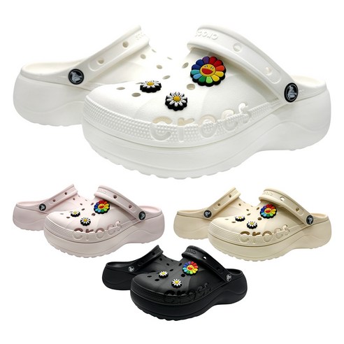 크록스 정품 CROCS 바야 플랫폼 클로그 키높이 여성 슬리퍼 +모아츄 악세세리 포함