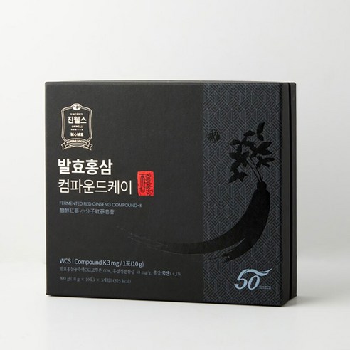 진웰스 컴파운드케이K 발효 홍삼 스틱 + 쇼핑백세트 10g x 30포, 1박스, 30회분