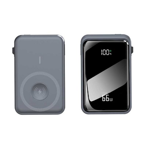 'RYZO 66W 고속충전 20000mAh 대용량 보조배터리 자석 무선충전 항공기 반입 가능, 블랙, 1개' 최저가 검색 ...
