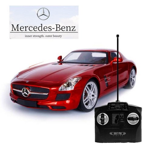 토이게이트 더뮤직 / 1:14 메르세데스 벤츠 SLS AMG 레드 RC카 명품카 세계명차 미니카 모델카 스포츠카 무선조종 자동차 리모콘RC 선물 생일 완구 장난감 취미 수집, 1개