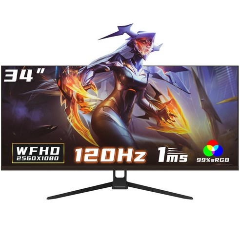34인치 울트라와이드 커브드 게이밍 모니터 165Hz UWQHD 4k 27인치 모니터 200Hz FHD 커브드 컴퓨터 화면 Gawfolk 할인중, 88cm, 34inch 2k 120Hz평면