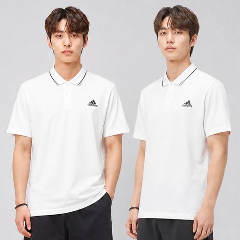 아디다스 반팔 카라티 피케셔츠 화이트 남성 여성 공용 데일리 남자 반팔티 루즈핏 자수 로고 카라티셔츠
