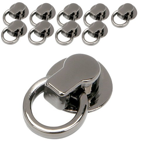 고급 가죽 공예 부자재 O링 고리 12mm 9.8mm솔트레지, 10개, 플랫 흑니켈