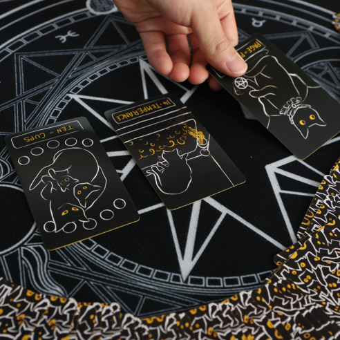 타로하루 논슬립 미끄럼 방지 스프레드 천 사각 타로 카드 매트 러그 테이블 보 이미지 2