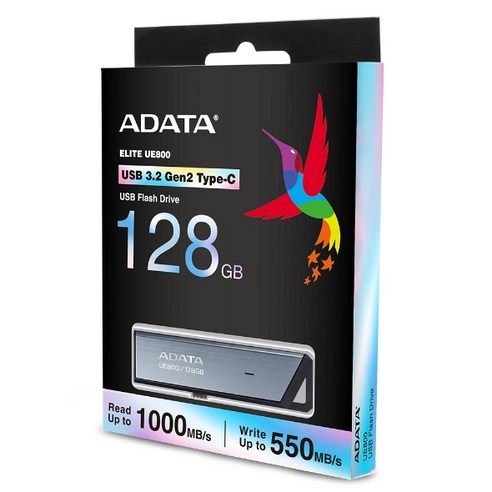 ADATA 외장SSD UE800 (USB3.2 Gen2/Type-C) (1000MB/s 550MB/s), 실버 1개, 128GB