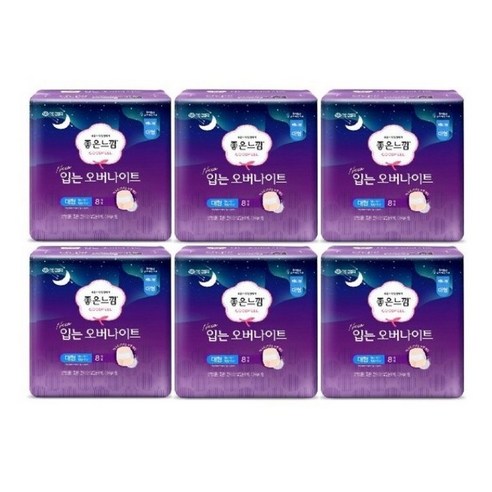 좋은느낌 입는 오버나이트 대형 × 8개입 × 6개, 입는오버나이트 사이즈 × 개당 수량 × 수량 섬네일