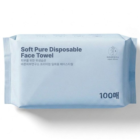 바른피부연구소 부드러운 저자극 일회용 페이스타올, 1개, 100개입