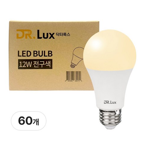 닥터룩스 LED 전구 12W, 60개, 전구색
