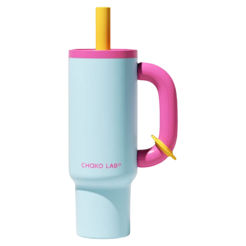 차코랩 스트로우 대용량 휴대용 보온보냉 텀블러, 로즈 스노우볼, 1개, 1100ml