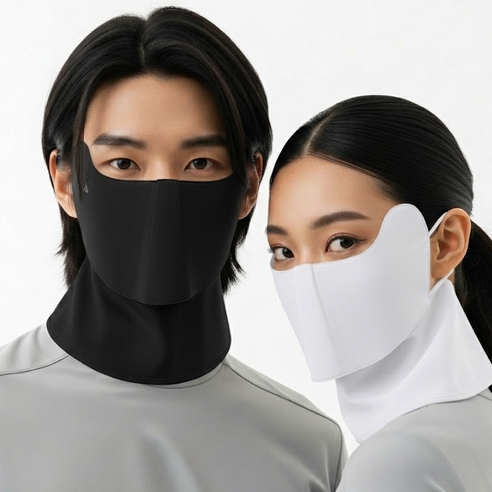 올포츠 자외선차단 골프 안면 마스크, 1개, 블랙