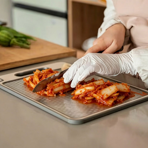 우이지아 스텐 양면 도마 스테인리스304 도마, 1개, 아이보리+스텐