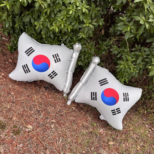 월드컵 풍선장식 축구 응원포토존 장식 축구공 풍선 2026, 1세트, 6. 태극기 2장