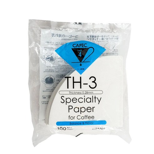카펙 종이필터 커피 여과지 2~4인용 화이트 (100p) 미디움 다크 로스트 TH34 - 4컵, 1세트, 100개입