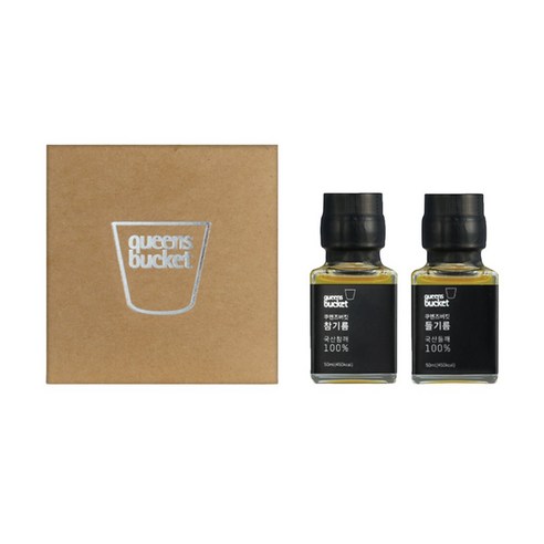 Queen's Bucket cold-pressed sesame oil and perilla oil gift set with kraft gift box