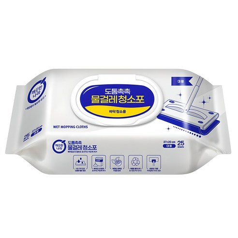 깨끗한나라 도톰촉촉 물걸레 청소포 캡 25p, 대형(370 x 2..., 1개