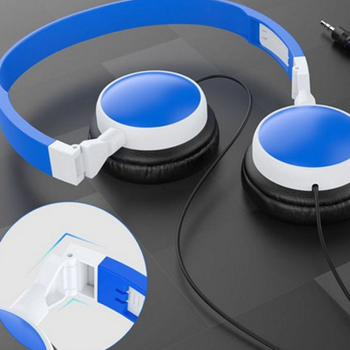 유선 헤드셋 게이밍 인강용 3.5mm 컴퓨터 헤드셋 스테레오 오버이어 고음질 접이식 이어폰 음악용