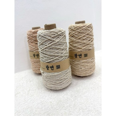 뜨신 광면 (200g) 메탈릭 면 콘사 / 뜨개질 코바늘 대바늘 뜨개실 바구니 네트백, 1개, 은면이