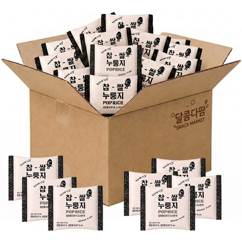 검은콩으로 더 고소한 찹쌀 누룽지 무가당 스낵 개별포장, 20개, 25g