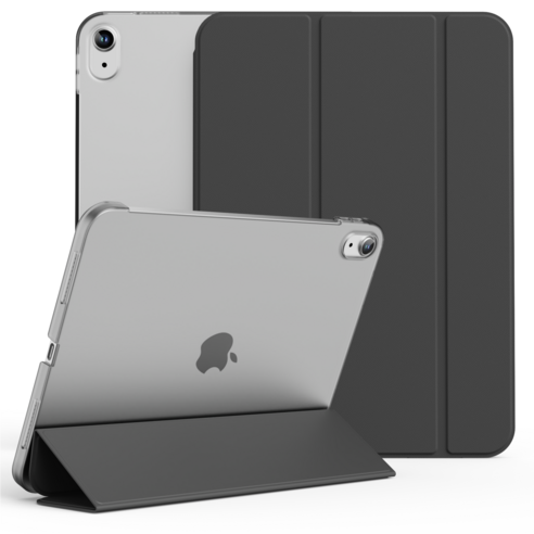 AOUB iPad 보호 케이스 얇고 가볍고 단순하며 11인치 iPad10/11 태블릿에 적합 접이식 스탠드 3개 긁힘 방지 및 내마모성, 검은색, 1개