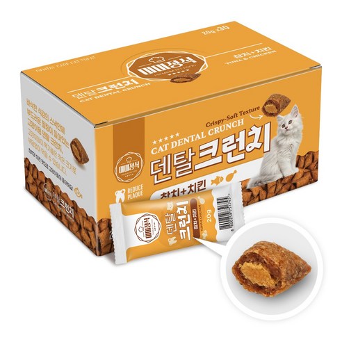 미미정식 덴탈 시리얼 고양이간식, 30개, 20g, 참치+치킨
