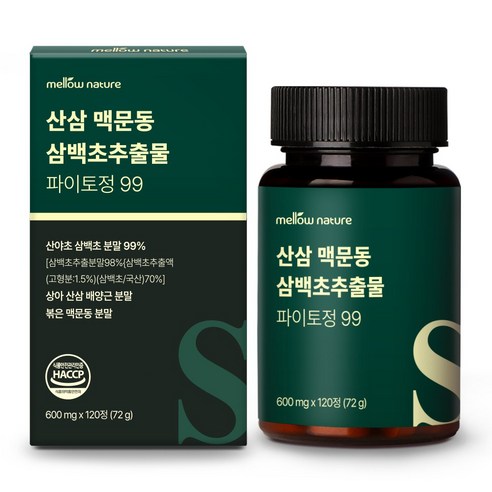 멜로우네이쳐 산삼 맥문동 삼백초추출물 파이토정 99, 1개, 120정