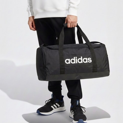 아디다스 LINEAR DUFFEL 미디엄사이즈 더블백, JD9555, 000, Black, 1개