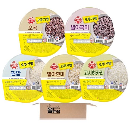 오뚜기 맛있는 즉석밥 혼밥5종 15입기획세트 1호(흰밥3+발아현미3+오곡밥3+발아흑미3+고시히카리3)