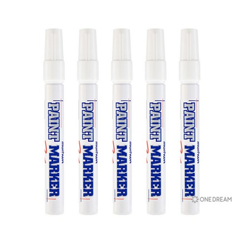 [원드림]문화 페인트마카 컬러 마카 4.5mm 화이트 5종 10종 세트, 5개, 1색