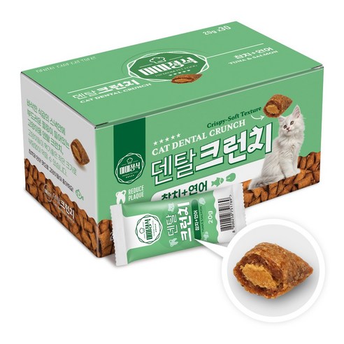 미미정식 덴탈 시리얼 고양이간식, 30개, 20g, 참치+연어