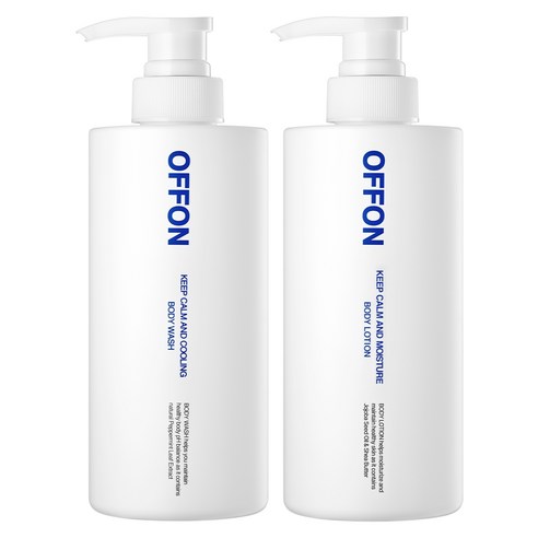 오프온 킵 캄 앤드 쿨링 바디워시 500g + 모이스처 바디로션 500ml, 1세트