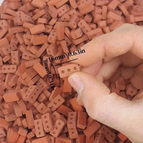DIY 모형 미니어처 구멍 벽돌 디오라마 조경 하우스 재료, 50개
