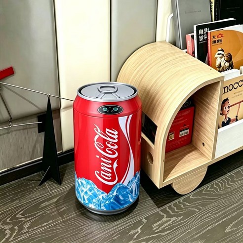 스마트 지능형 코카콜라 센서 쓰레기통 10L 거실 침실 휴지통 가구 인테리어 장식 스테인리스 뚜껑