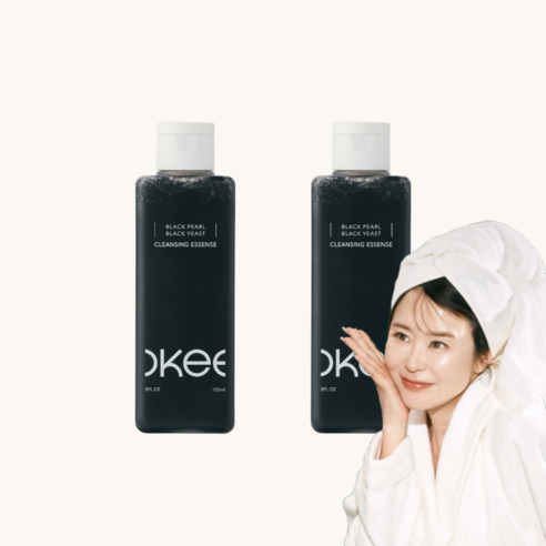 흑진주 흑효모 클렌저 클렌징폼 저자극 약알칼리 세안제 모공세정 피지 블랙헤드 케어 진정보습 모공세정력 99.8% 오키뷰티, 2개, 150ml