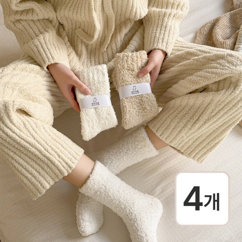 보드라움 털빠짐없는 무압박 여성 수면양말 4P