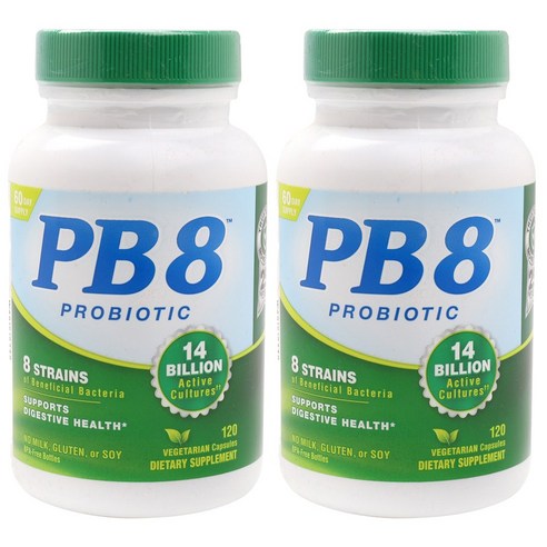 뉴트리션나우 PB8 프로바이오틱 140억 베지테리안 캡슐, 120정, 2개