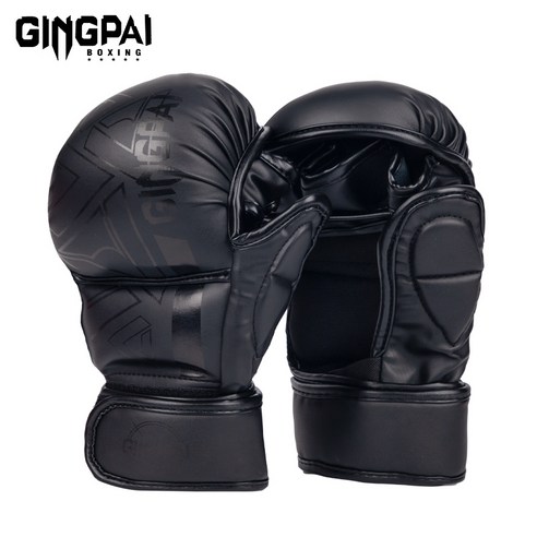 GINGPAI 종합격투기 복싱 글러브 성인 전용 MMA 트레이닝 장갑 XBMBBZ, 1세트, 블랙