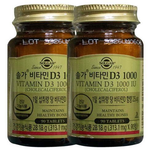 솔가 비타민 D3 1000, 90정, 2개