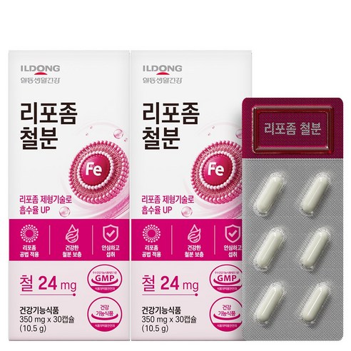 일동 리포좀 철분제 미니 영양제 임산부 여성 남성 청소년, 2개, 30정
