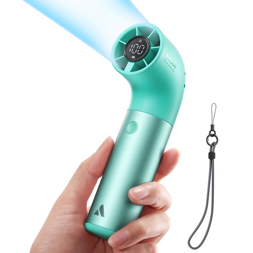 Aecooly 휴대용 미니 선풍기 초강력 급속 냉각 대용량 4500mAh 무선 고속 손선풍기, 그린, Aero Ultra, 1개