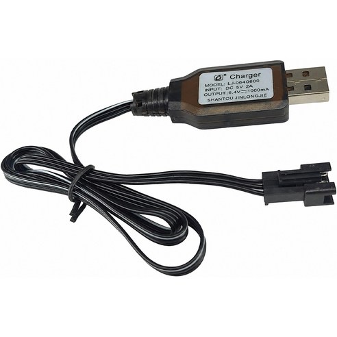 올칩 6.4V SM3P USB충전기 리튬 배터리용 3핀 RC카 드론 보트 호환 충전 장난감 케이블 18650, 1개, (SM3P) 6.4v USB충전기